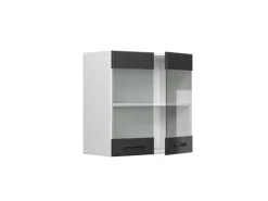 Vicco Küchenglasschrank R-Line Glashängeschrank Anthrazit Landhaus/Weiß 60 cm