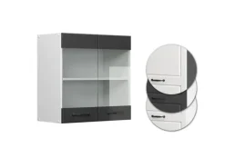 Vicco Küchenglasschrank R-Line Glashängeschrank Anthrazit Landhaus/Weiß 60 cm