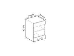 Vicco Küchenglasschrank R-Line Glashängeschrank Artisan-Eiche/Goldkraft Eiche 40 cm