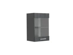Vicco Küchenglasschrank R-Line Glashängeschrank Schwarz Beton/Anthrazit 40 cm