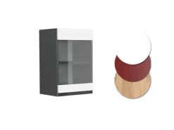 Vicco Küchenglasschrank R-Line Glashängeschrank Weiß/Anthrazit 40 cm J-Shape