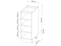 Vicco Küchenregal Fame-Line Offener Küchenschrank Goldkraft Eiche 30 cm AP Eiche