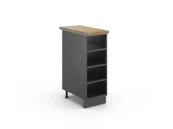 Vicco Küchenregal Fame-Line Offener Küchenschrank Anthrazit 30 cm AP Eiche