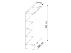 Vicco Küchenregal Fame-Line Goldkraft Eiche/Goldkraft Eiche 15 cm ohne Arbeitsplatte