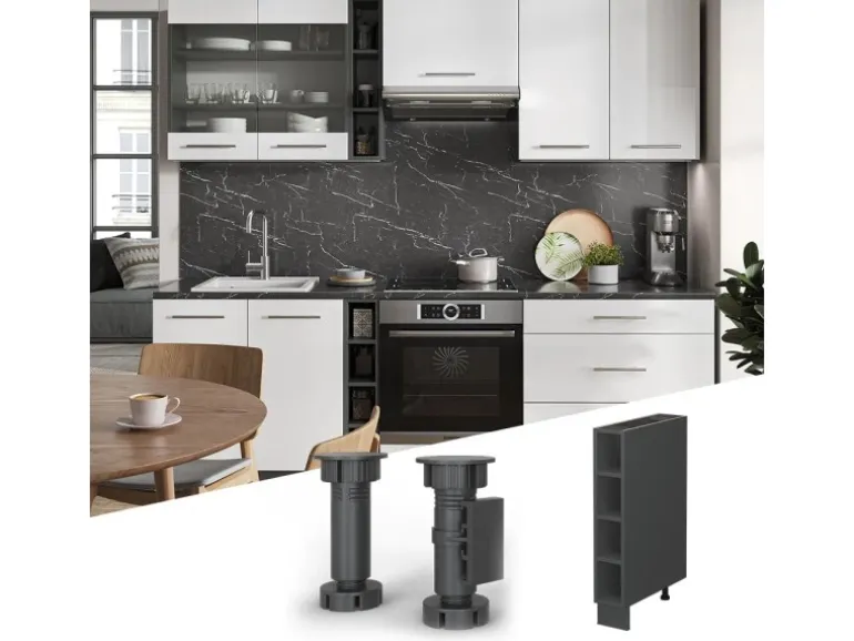 Vicco Küchenregal Fame-Line Offener Küchenschrank Anthrazit 15 cm ohne Arbeitsplatte