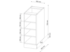 Vicco Küchenregal Fame-Line Offener Küchenschrank Weiß/Weiß 30 cm ohne Arbeitsplatte
