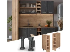 Vicco Küchenregal R-Line Goldkraft Eiche/Goldkraft Eiche 20 cm AP Anthrazit