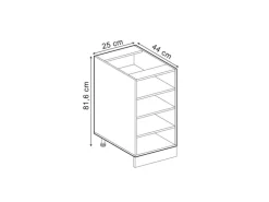 Vicco Küchenregal R-Line Offener Küchenschrank Anthrazit 25 cm ohne Arbeitsplatte