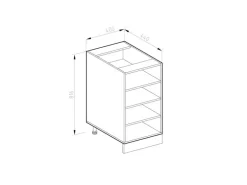 Vicco Küchenregal R-Line Offener Küchenschrank Weiß/Weiß 40 cm ohne Arbeitsplatte