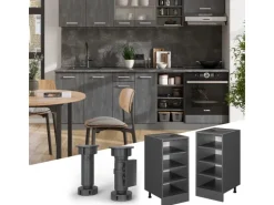 Vicco Küchenregal R-Line Offener Küchenschrank Anthrazit 40 cm AP Eiche