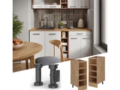 Vicco Küchenregal R-Line Offener Küchenschrank Goldkraft Eiche 30 cm AP Eiche