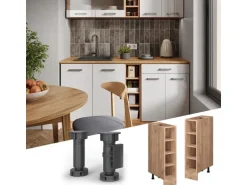 Vicco Küchenregal R-Line Offener Küchenschrank Goldkraft Eiche 20 cm ohne Arbeitsplatte