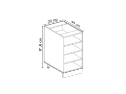 Vicco Küchenregal R-Line Offener Küchenschrank Weiß 30 cm AP Eiche