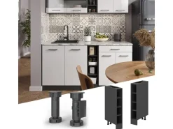 Vicco Küchenregal R-Line Offener Küchenschrank Anthrazit 15 cm ohne Arbeitsplatte