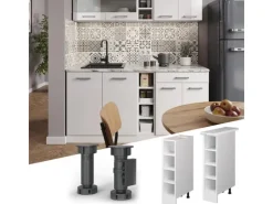 Vicco Küchenregal R-Line Offener Küchenschrank Weiß/Weiß 20 cm AP Marmor