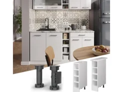 Vicco Küchenregal R-Line Offener Küchenschrank Weiß/Weiß 20 cm ohne Arbeitsplatte