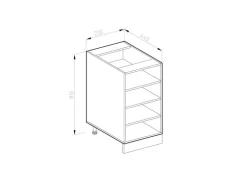 Vicco Küchenregal R-Line Offener Küchenschrank Weiß/Weiß 20 cm ohne Arbeitsplatte