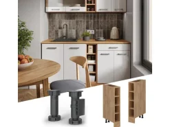 Vicco Küchenregal R-Line Offener Küchenschrank Goldkraft Eiche 15 cm ohne Arbeitsplatte