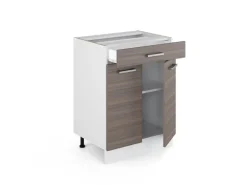 Vicco Küchenschrank R-Line Edelgrau 60 cm mit Schublade ohne Arbeitsplatte