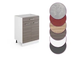 Vicco Küchenschrank R-Line Edelgrau 60 cm mit Schublade ohne Arbeitsplatte