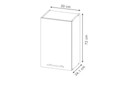 Vicco Küchenschränke Fame-Line Hängender Küchenschrank Schwarz Gestreift 30 cm