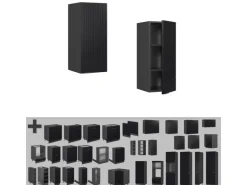 Vicco Küchenschränke Fame-Line Hängender Küchenschrank Schwarz Gestreift 30 cm