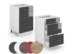 Vicco Küchenschränke Fame-Line Schubladenschrank für die Küche Anthrazit Hochglanz/Weiß