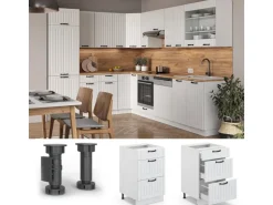 Vicco Küchenunterschrank Fame-Line Weiß Landhaus/Weiß 50 cm ohne Arbeitsplatte