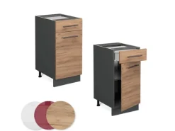 Vicco Küchenunterschrank Fame-Line Goldkraft Eiche/Anthrazit 40 cm ohne Arbeitsplatte