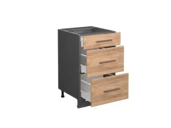 Vicco Küchenunterschrank Fame-Line Goldkraft Eiche/Anthrazit 50 cm ohne Arbeitsplatte