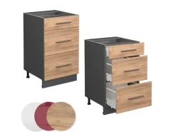 Vicco Küchenunterschrank Fame-Line Goldkraft Eiche/Anthrazit 50 cm ohne Arbeitsplatte