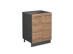 Vicco Küchenunterschrank Fame-Line Goldkraft Eiche/Anthrazit 60 cm ohne Arbeitsplatte