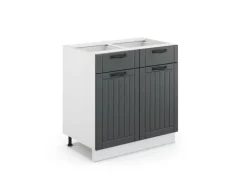 Vicco Küchenunterschrank Fame-Line Anthrazit/Weiß 80 cm ohne Arbeitsplatte