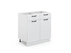 Vicco Küchenunterschrank Fame-Line Weiß Landhaus/Weiß 80 cm ohne Arbeitsplatte