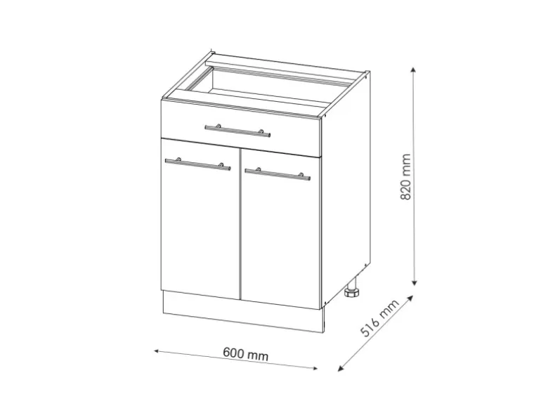 Vicco Küchenunterschrank Fame-Line Bordeaux Hochglanz/Weiß 60 cm mit Schublade AP Anthrazit
