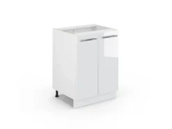 Vicco Küchenunterschrank Fame-Line Weiß Hochglanz/Weiß 60 cm ohne Arbeitsplatte