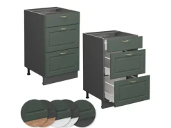 Vicco Küchenunterschrank Fame-Line Grün-Gold Landhaus/Anthrazit 50 cm ohne Arbeitsplatte