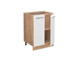 Vicco Küchenunterschrank Fame-Line Weiß Hochglanz/Goldkraft Eiche 60 cm ohne Arbeitsplatte