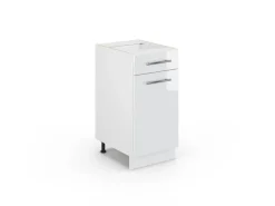 Vicco Küchenunterschrank Fame-Line Weiß Hochglanz/Weiß 40 cm ohne Arbeitsplatte