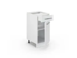 Vicco Küchenunterschrank Fame-Line Weiß Hochglanz/Weiß 40 cm ohne Arbeitsplatte