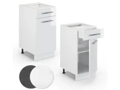 Vicco Küchenunterschrank Fame-Line Weiß Hochglanz/Weiß 40 cm ohne Arbeitsplatte