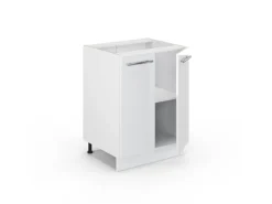 Vicco Küchenunterschrank Fame-Line Weiß Hochglanz/Weiß 60 cm AP Anthrazit