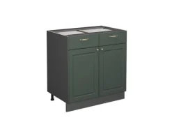 Vicco Küchenunterschrank Fame-Line Grün-Gold Landhaus/Anthrazit 80 cm ohne Arbeitsplatte