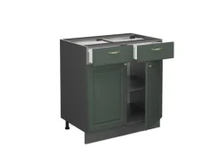 Vicco Küchenunterschrank Fame-Line Grün-Gold Landhaus/Anthrazit 80 cm ohne Arbeitsplatte