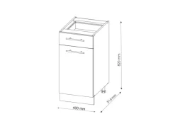 Vicco Küchenunterschrank Fame-Line Weiß Landhaus/Weiß 40 cm ohne Arbeitsplatte