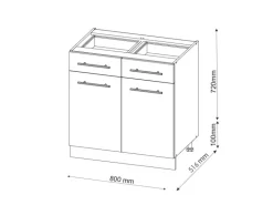 Vicco Küchenunterschrank Fame-Line Grün-Gold Landhaus/Weiß 80 cm ohne Arbeitsplatte