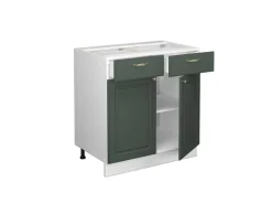 Vicco Küchenunterschrank Fame-Line Grün-Gold Landhaus/Weiß 80 cm ohne Arbeitsplatte