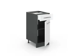 Vicco Küchenunterschrank Fame-Line Weiß Hochglanz/Anthrazit 40 cm ohne Arbeitsplatte