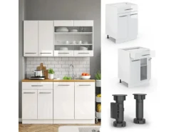 Vicco Küchenunterschrank Fame-Line Weiß Hochglanz/Weiß 60 cm mit Schublade ohne Arbeitsplatte