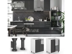 Vicco Küchenunterschrank Fame-Line Anthrazit Hochglanz/Weiß 60 cm ohne Arbeitsplatte